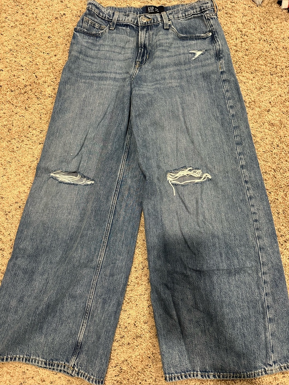 Mid Rise Destructed SuperSoft Baggy Jeans